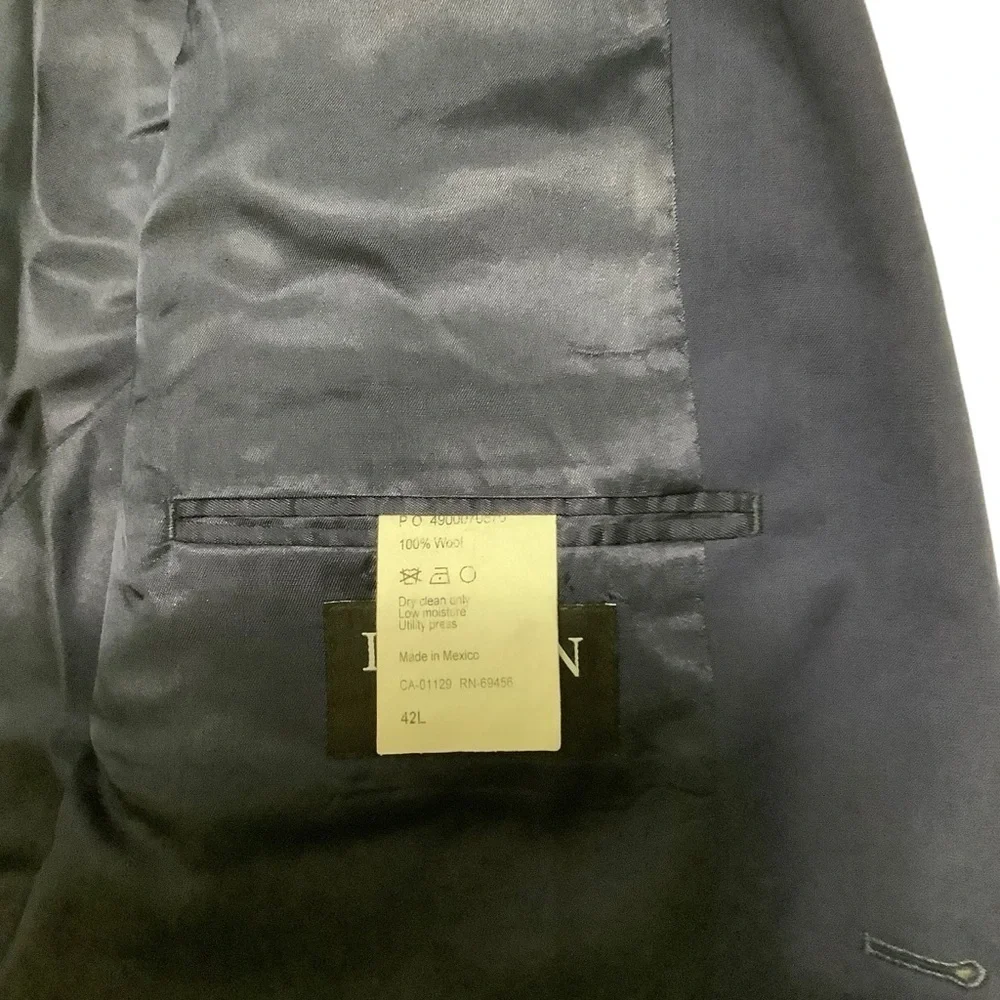 Lauren Ralph Lauren Black Label Wool Blazer Sz 42L Navy Blue Two Button